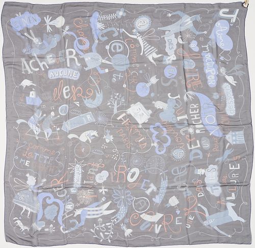 HERMES SILK MUSLIN SCARF, LES