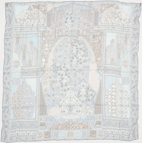 HERMES SILK MUSLIN SCARF, TAPIS