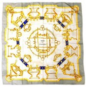 HERMèS SILK SCARF, IN "MORS &