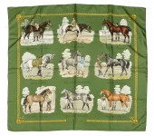 HERMES SILK SCARF, SIGNED. EQU