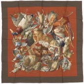 HERMES SILK SILK SCARF "GIBIER