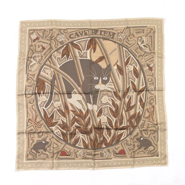 HERMES SILK TWILL "CAVE FELEM"