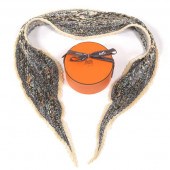 HERMES SILK TWILL PLISSE SCARF