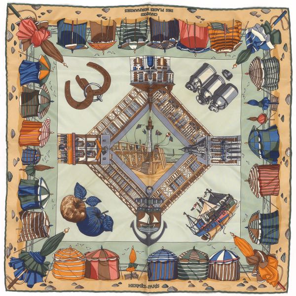 HERMES SILK TWILL SCARF CHARMES DES