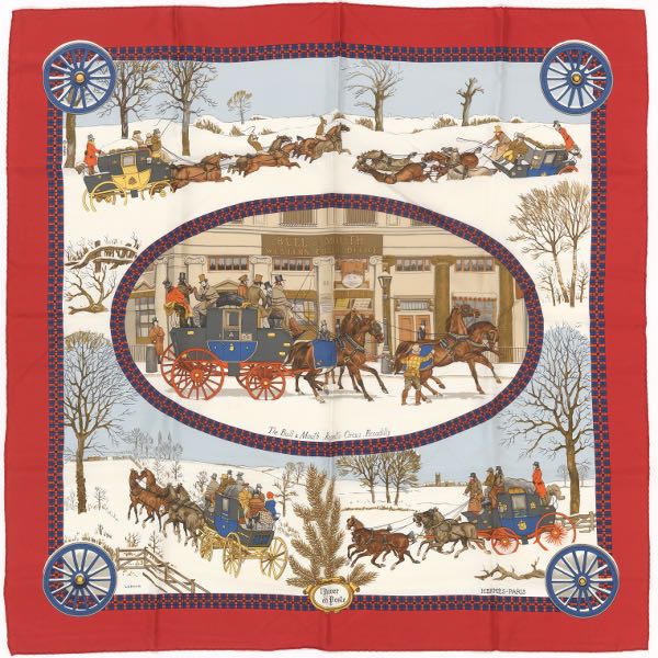 HERMES SILK TWILL SCARF "L'HIVER EN