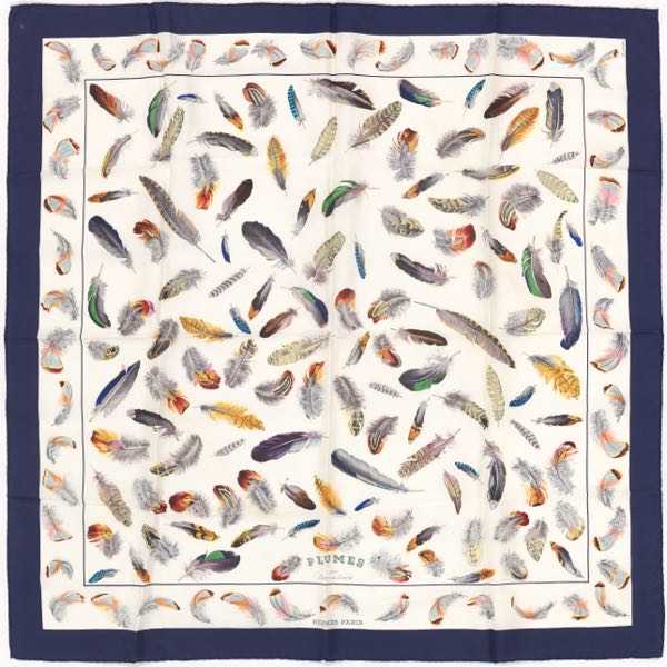 HERMES SILK TWILL SCARF "PLUMES"