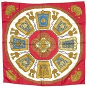 HERMES SILK TWILL SCARF, 'POST
