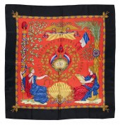 HERMÈS SILK TWILL SCARF "REPUB