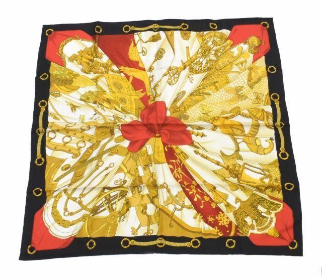HERMES SILK TWILL SCARF, 'SOLEIL DE