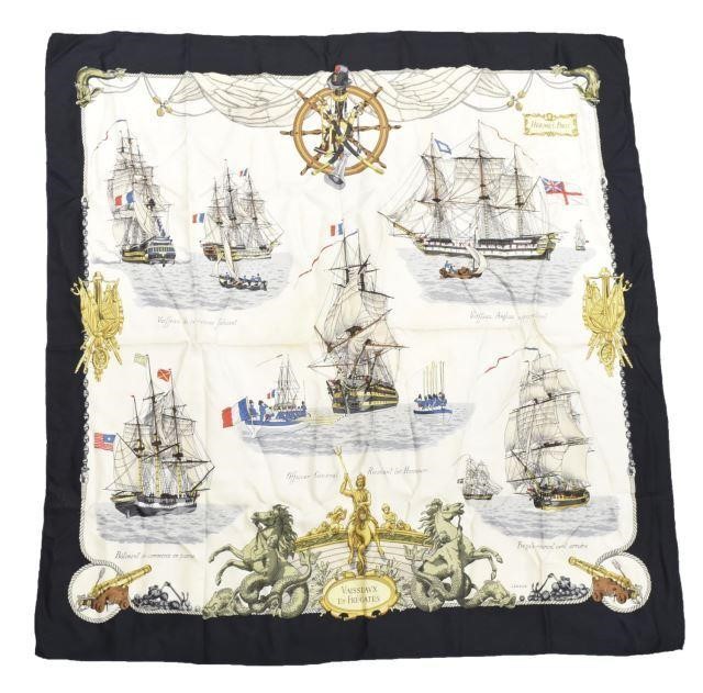 HERMES SILK TWILL SCARF, 'VAISSEAUX