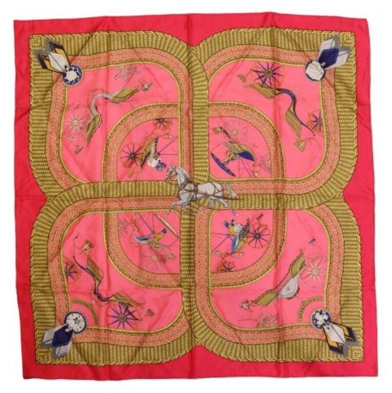 HERMES SILK TWILL SCARF,
