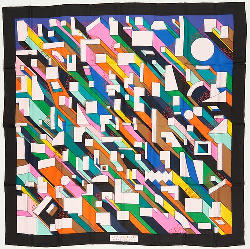 HERMES SILK TWILL SHAWL OR SCARF,