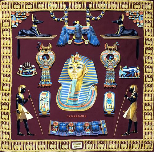 HERMES TUTANKHAMUN SILK SCARFHermes