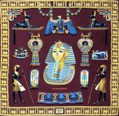 HERMES TUTANKHAMUN SILK SCARFH