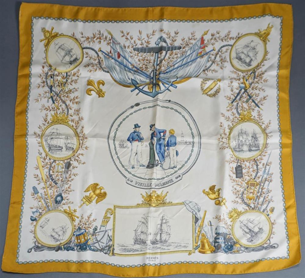 HERMES 'VIEILLE MARINE' SILK