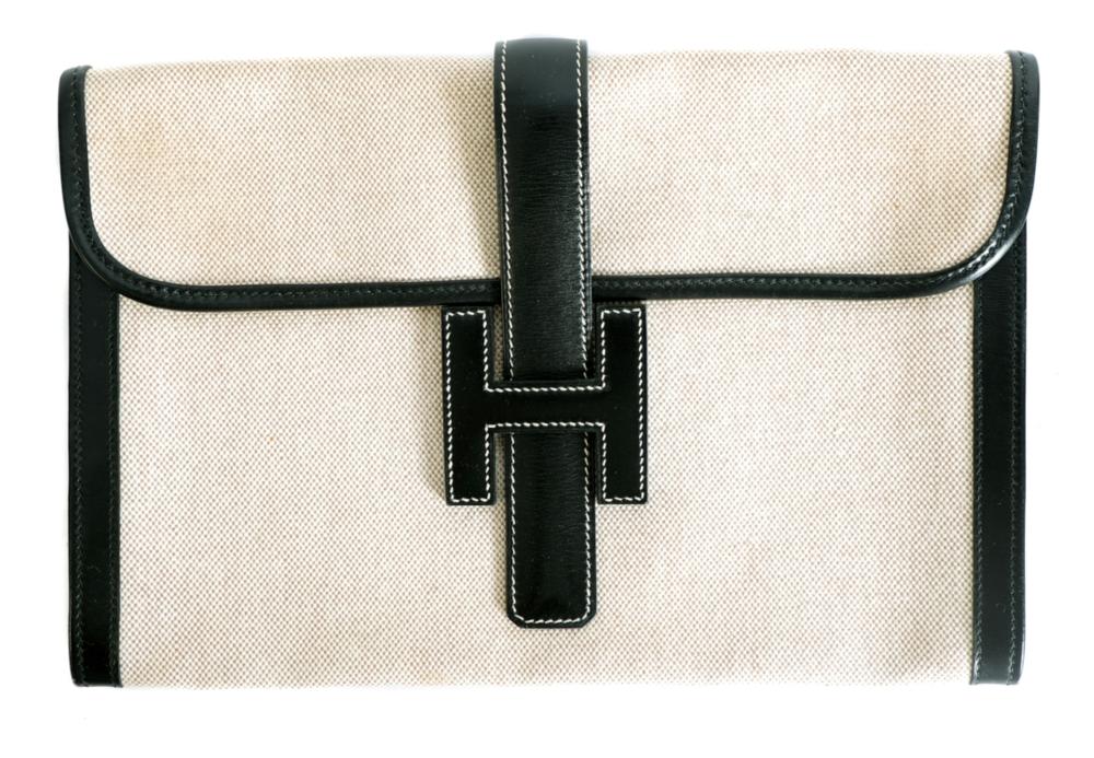 HERMES VINTAGE BLACK & TOILE