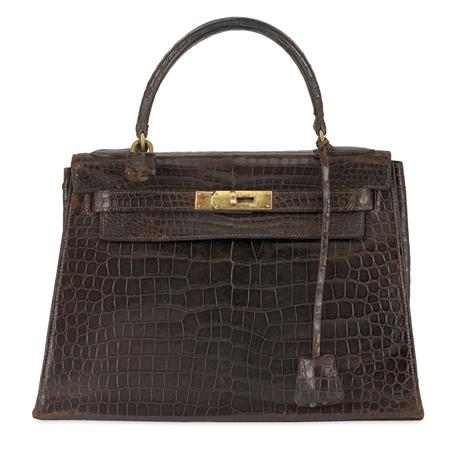 Hermes Vintage Brown Alligator 28
