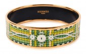 HERMES WIDE PRINTED ENAMEL AND