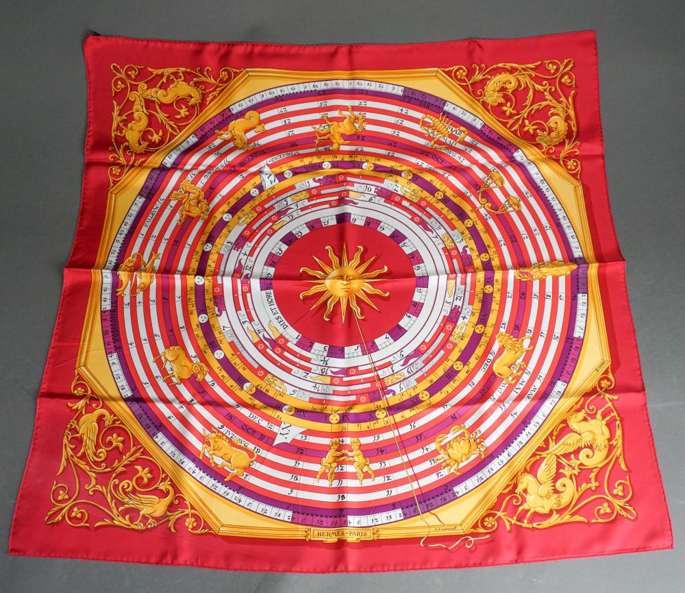HERMES ZODIAC SILK SCARF WITH