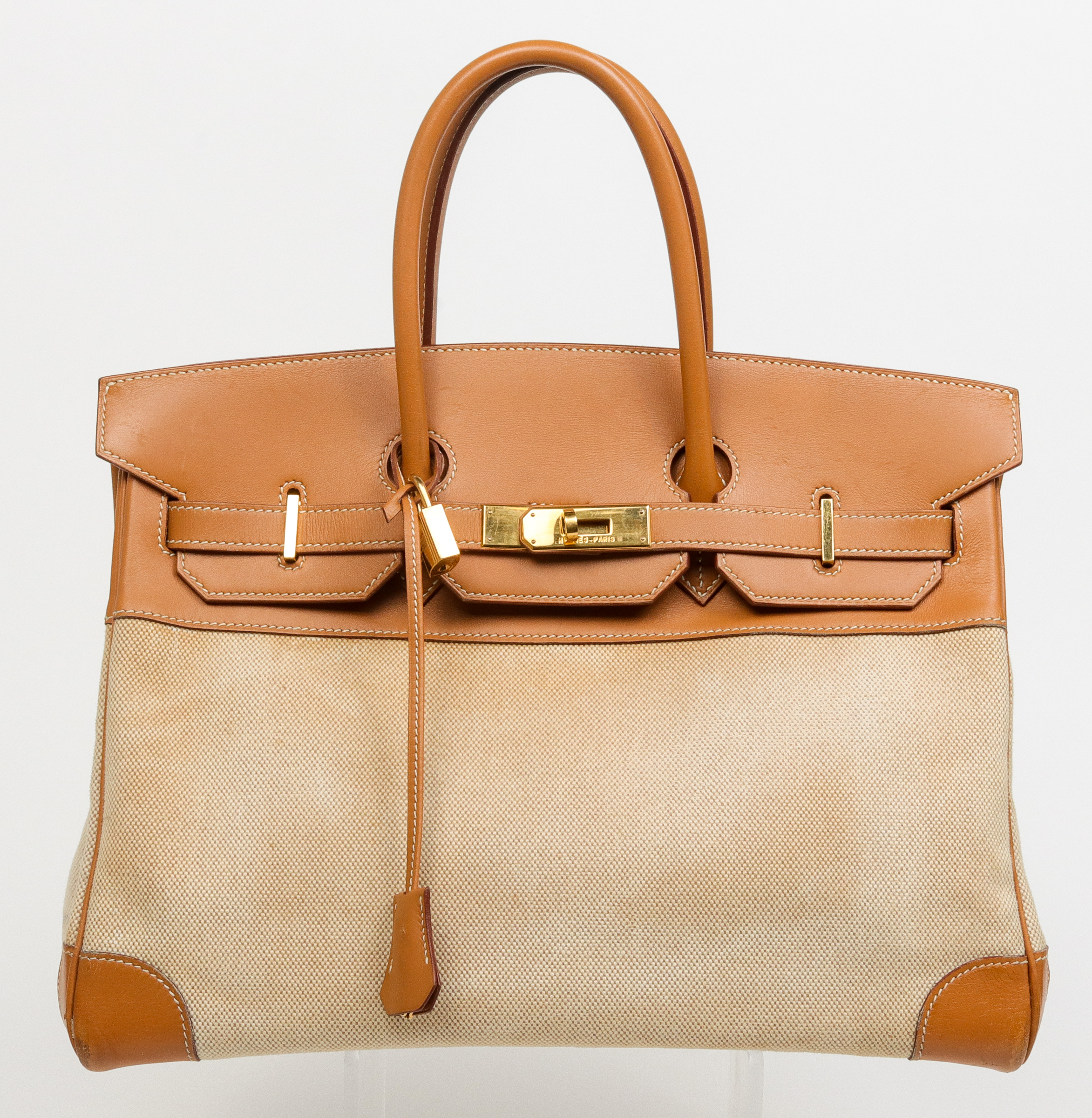 HERM?S 35CM CANVAS & LEATHER BIRKIN