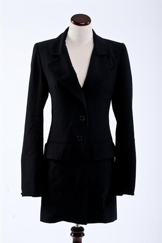 HERM?S NAVY WOOL LONG JACKET size