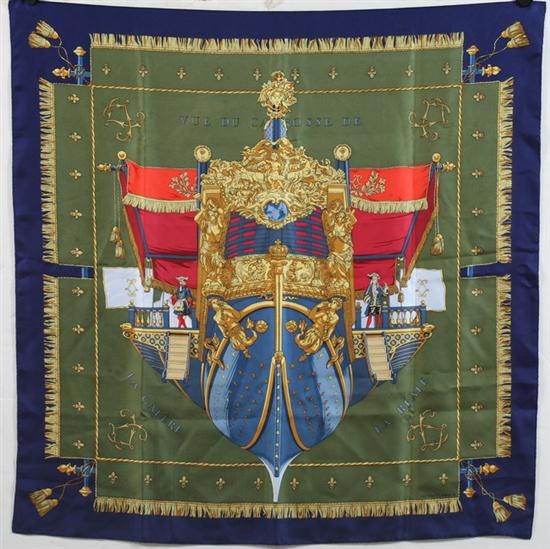 HERM?S SILK SCARF ''Vue du Carrosse