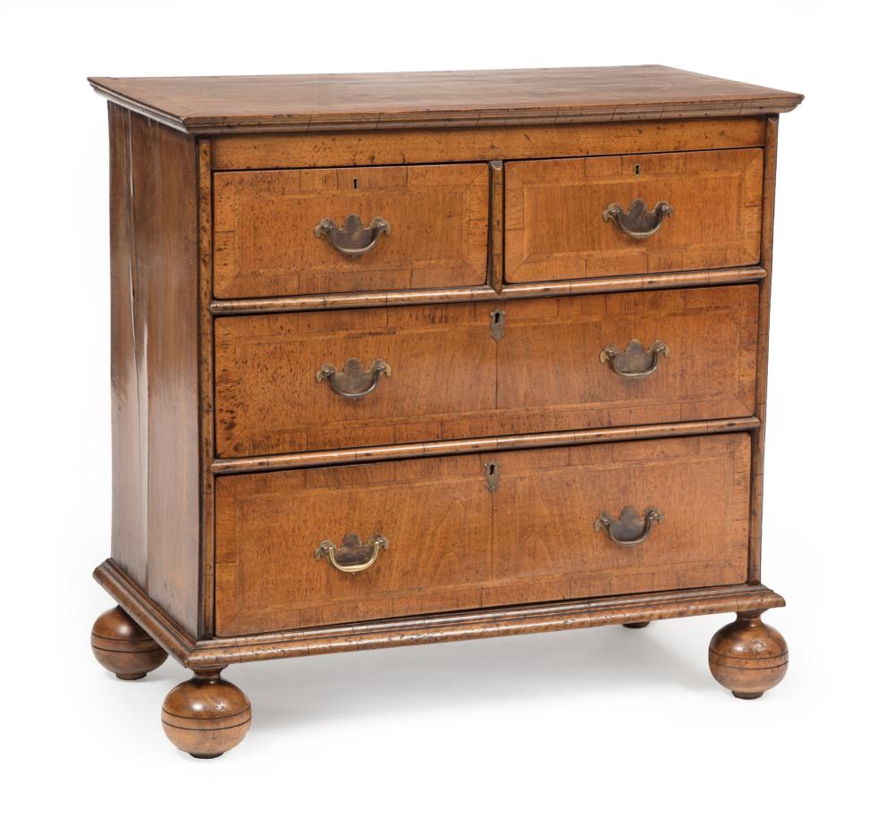 HERRINGBONE BANDED WALNUT CHEST