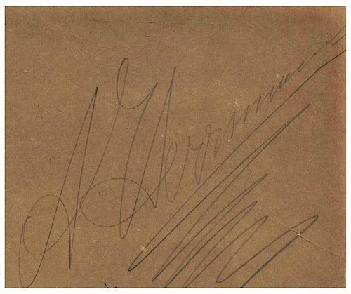HERRMANN, ALEXANDER. AUTOGRAPH OF