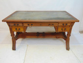 HERTER BROTHERS CARVED OAK DES