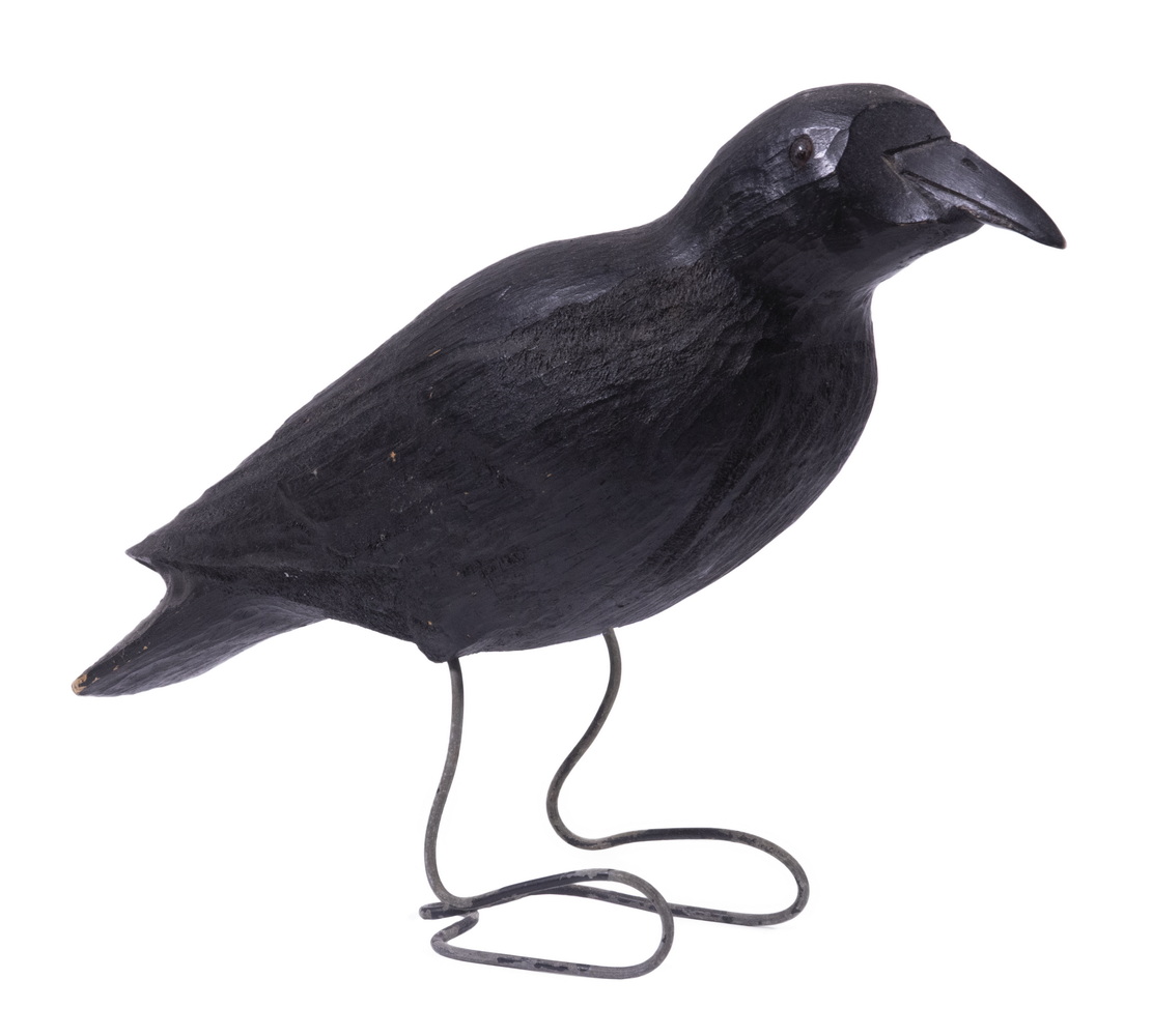 HERTERS CROW DECOY Vintage Carved