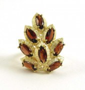 HESSONITE GARNET AND FOURTEEN