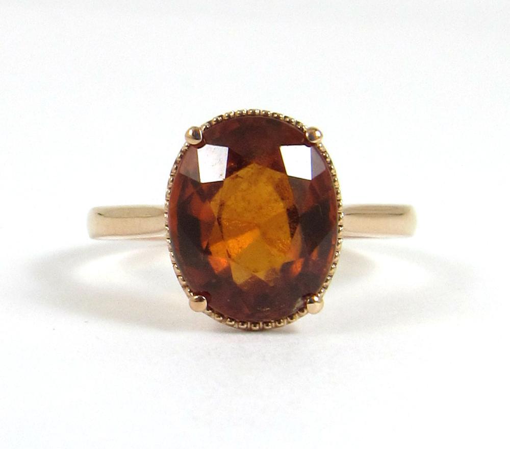 HESSONITE GARNET AND FOURTEEN KARAT