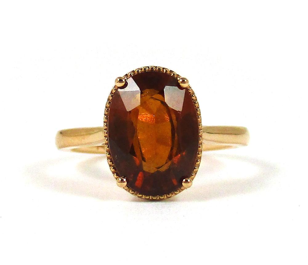 HESSONITE GARNET AND FOURTEEN KARAT