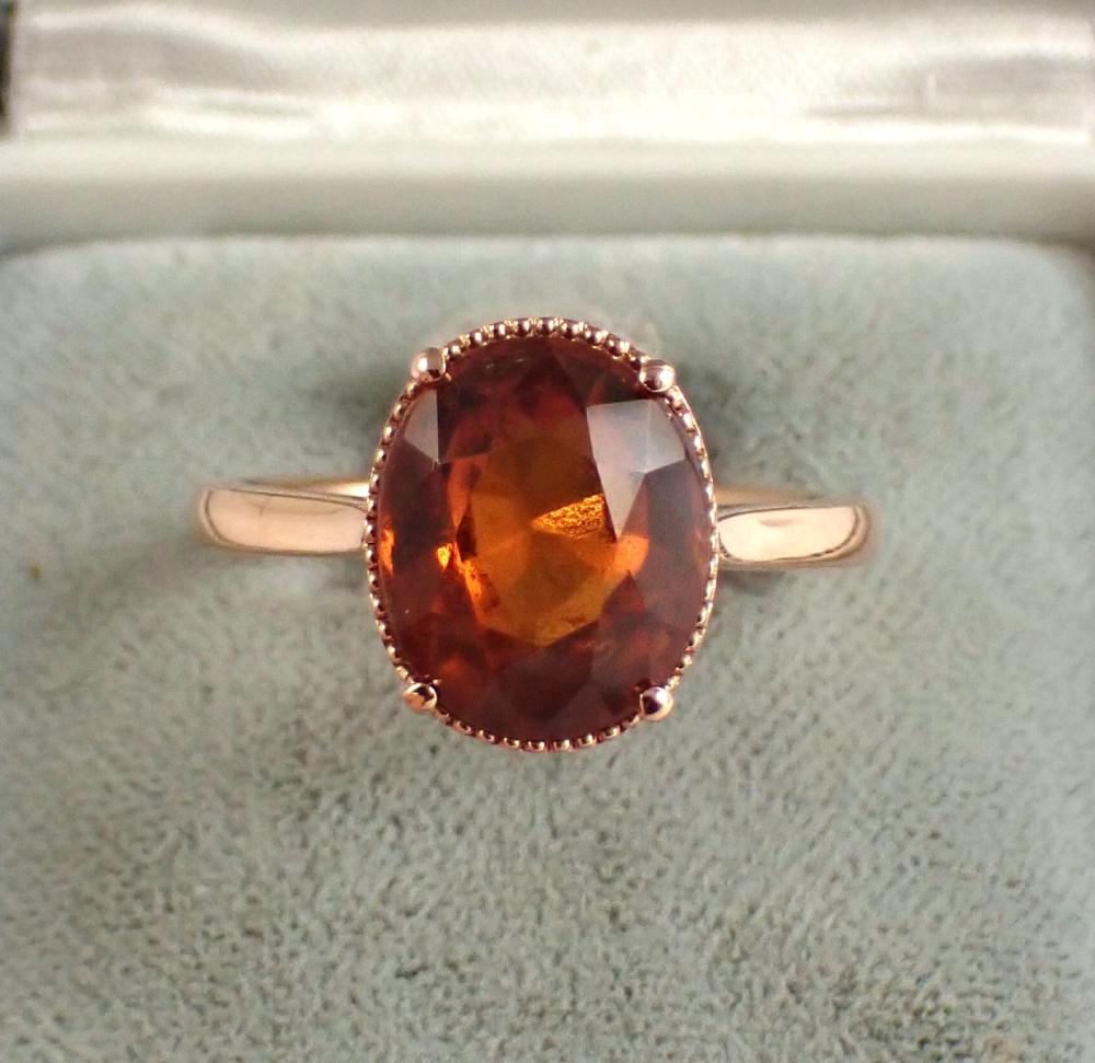 HESSONITE GARNET AND FOURTEEN KARAT