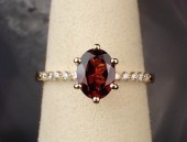 HESSONITE GARNET, DIAMOND AND