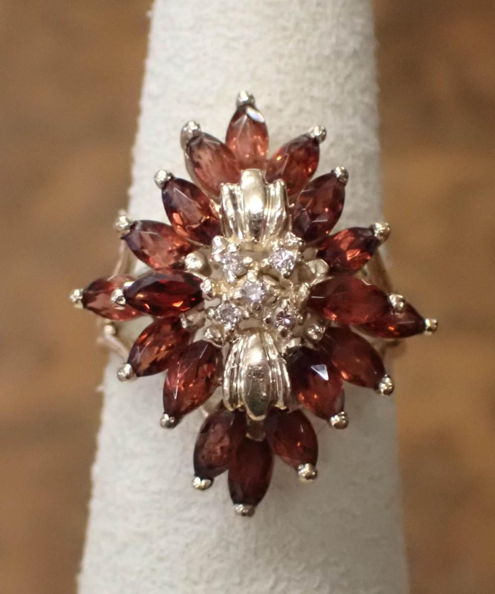 HESSONITE GARNET, DIAMOND AND