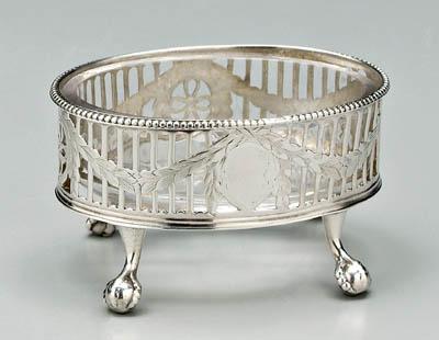 Hester Bateman silver salt, oval
