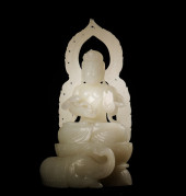 HETIAN JADE CARVING SITTING ST