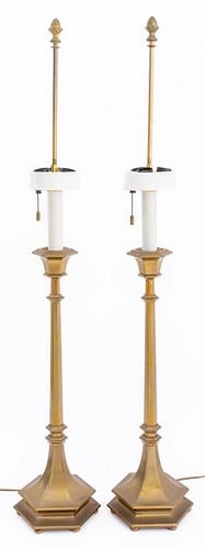 HEXAGONAL BRASS TABLE LAMPS,