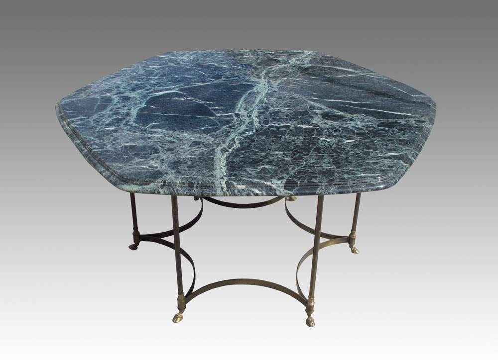 HEXAGONAL MARBLE TOP TABLE: Heavy