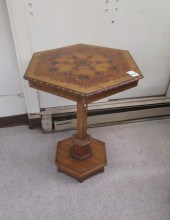 HEXAGONAL PARQUETRY INLAID PED