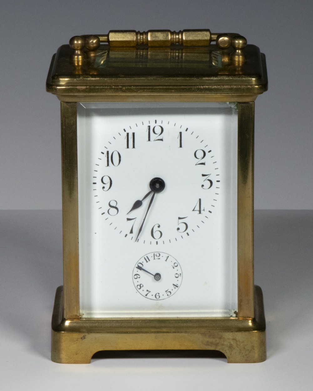 H&H CARRIAGE CLOCK WITH LEATHER