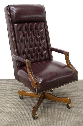 HICKORY BUTTON-TUFTED LEATHER