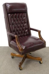 HICKORY BUTTON-TUFTED LEATHER