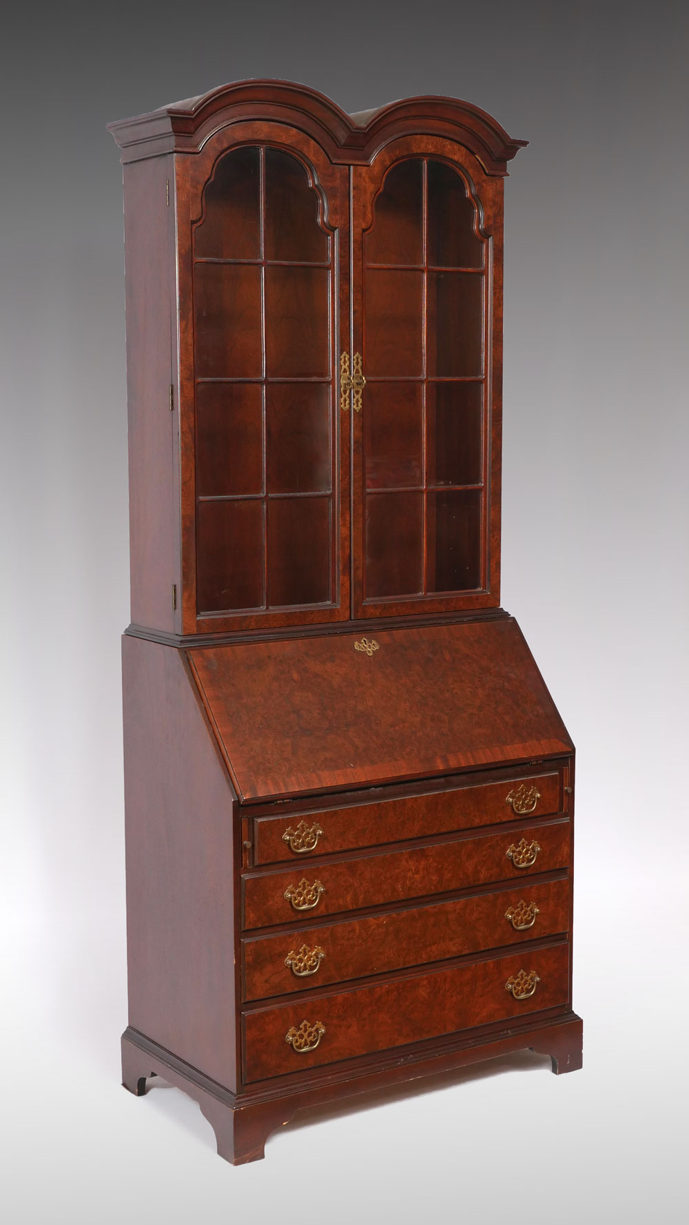 HICKORY SECRETARY DESK: Surmounting
