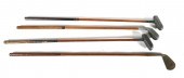 HICKORY SHAFT GOLF CLUBS (4) A