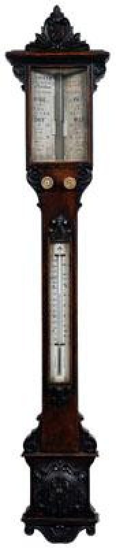 Hicks oak/ivory barometer, oak
