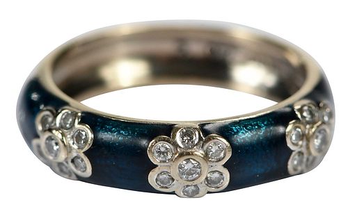 HIDALGO BLUE ENAMEL AND DIAMOND