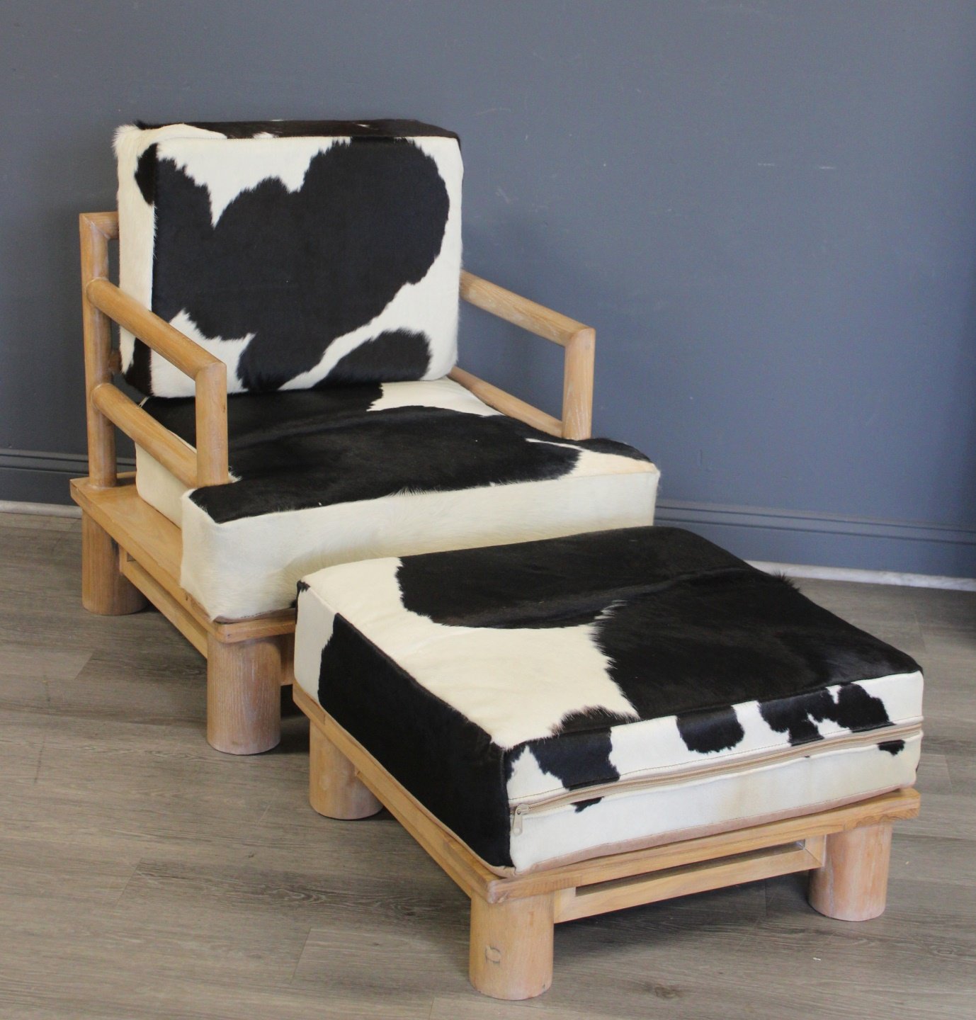 HIDE UPHOLSTERED ARM CHAIR &