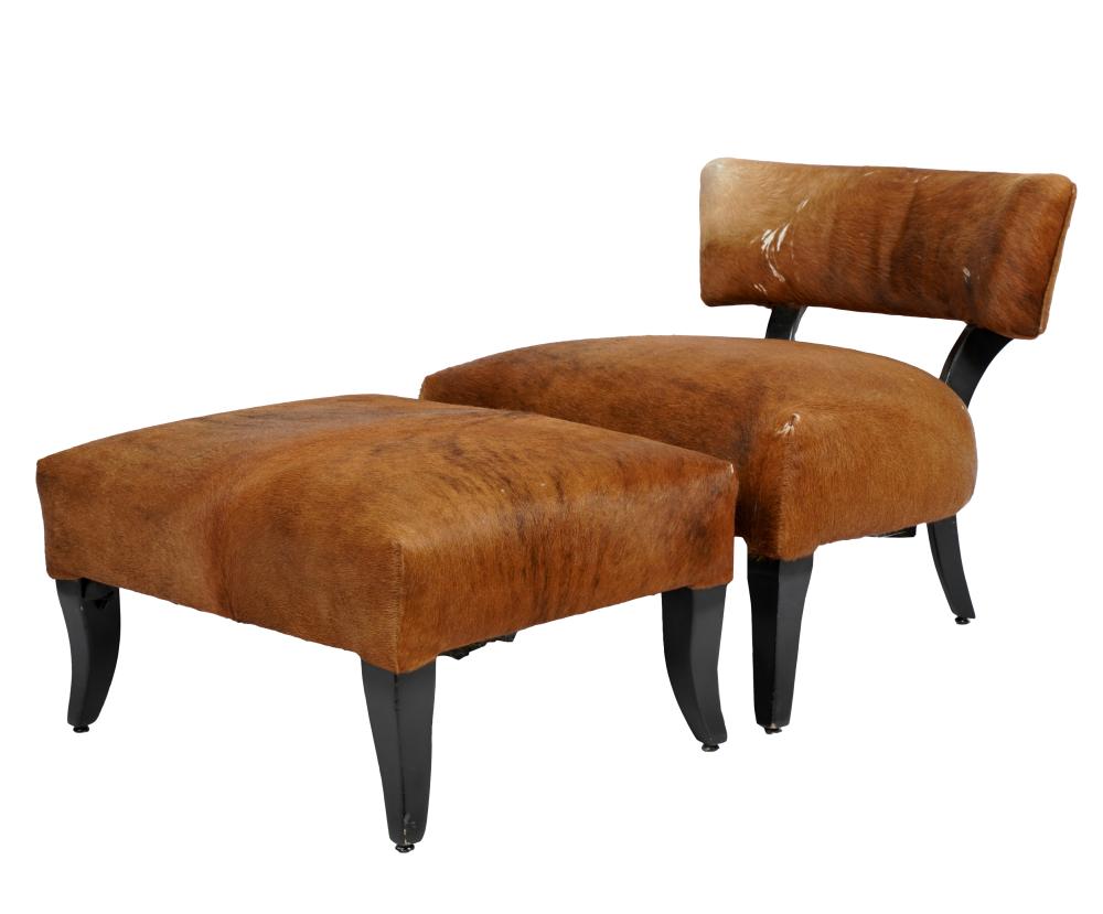 HIDE-UPHOLSTERED CHAIR &
